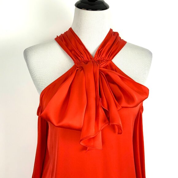 Trina Turk Tops - Trina Turk Silk Cold Shoulder Mitchell Scarlet Red Blouse​​ Medium